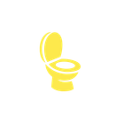 Yellow toilet with the lid open.