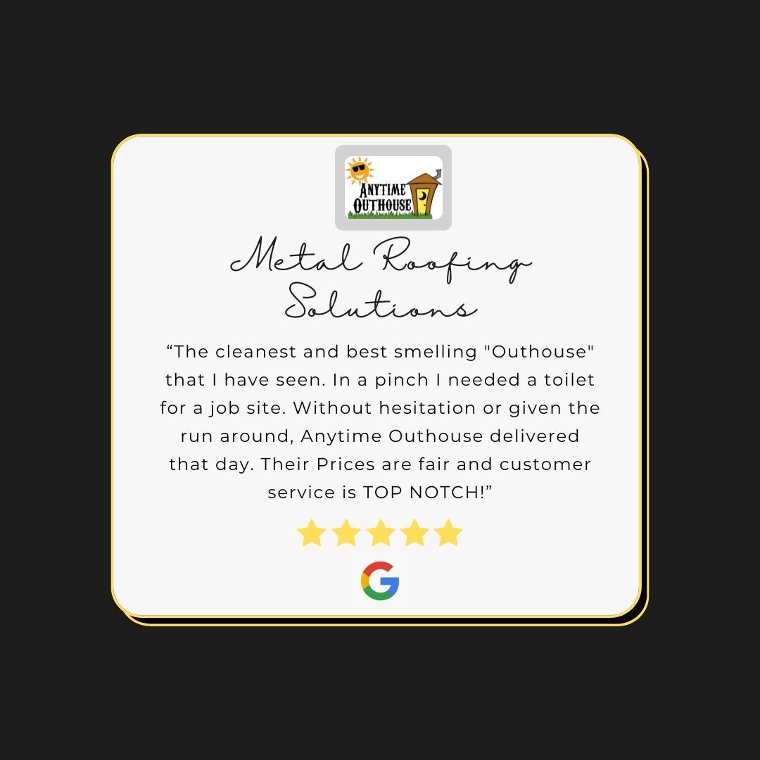 Anytime Outhouse 5 star review from Roofing contractor in Indianapolis, IN