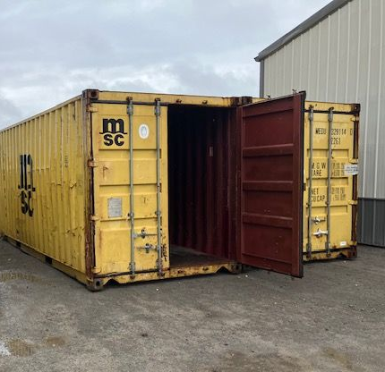 Anytime Outhouse's 20ft. jobsite storage rentals in Indiana.