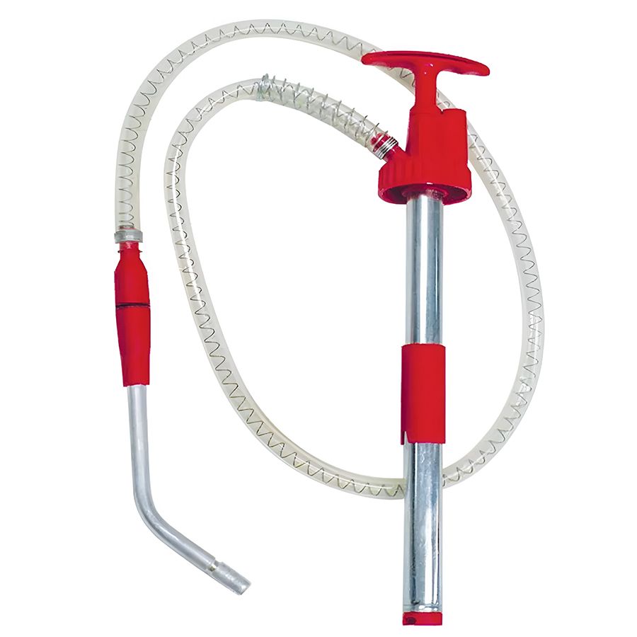 A Red Pump With a Clear Hose Attached to It — North Queensland Independant Fuel Services in Slade Point, QLD