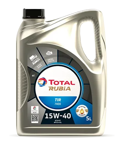 Silver 5-liter Bottle of Total Rubia Tir 7400 15w-40 — North Queensland Independant Fuel Services in Slade Point, QLD