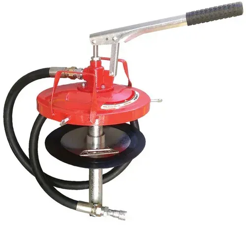 Red Hand Pump With a Black Hose and Handle — North Queensland Independant Fuel Services in Slade Point, QLD