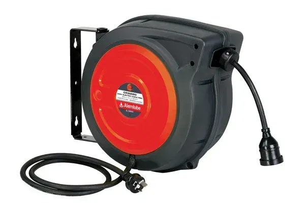Black and Orange Retractable Electrical Cord — North Queensland Independant Fuel Services in Slade Point, QLD