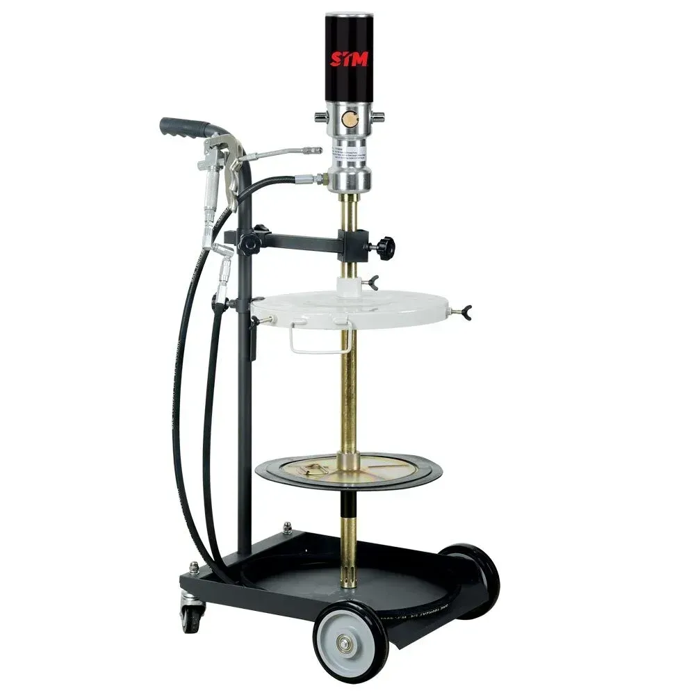 Black and Silver Grease Pump on a Wheeled Cart — North Queensland Independant Fuel Services in Slade Point, QLD