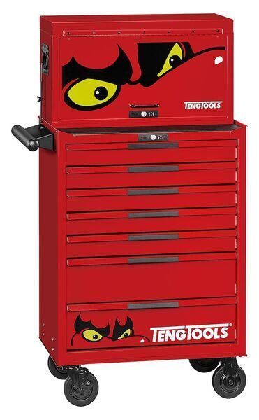 Red Tengtools Tool Cabinet With Devil Graphics — North Queensland Independant Fuel Services in Slade Point, QLD