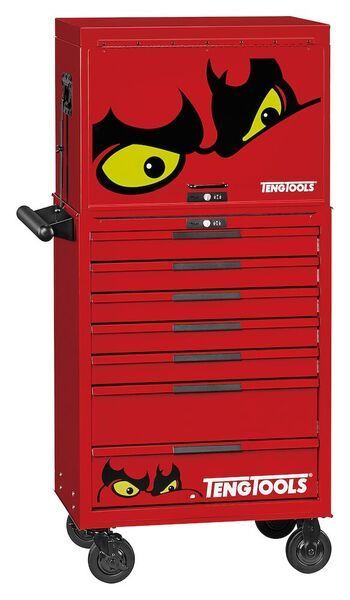 Red Tengtools Rolling Toolbox With Devil Face Graphics — North Queensland Independant Fuel Services in Slade Point, QLD