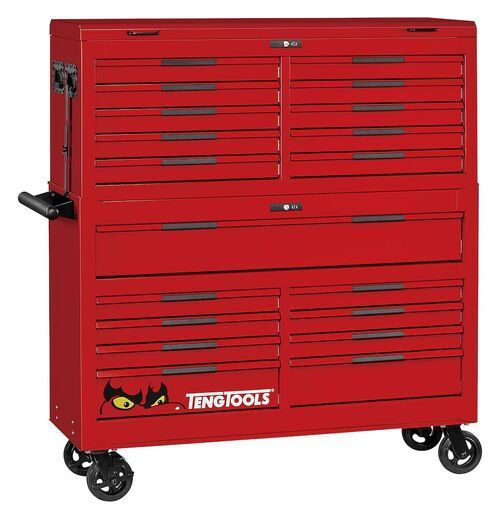Red Tengtools Tool Cabinet With Numerous Drawers on Wheels — North Queensland Independant Fuel Services in Slade Point, QLD