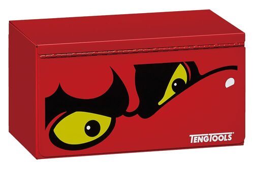 Red Metal Tool Box With Devil Face Graphic — North Queensland Independant Fuel Services in Slade Point, QLD