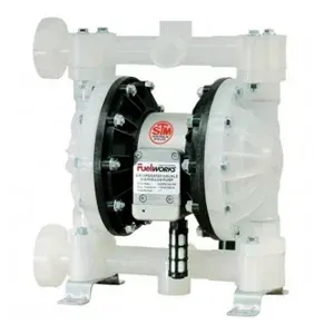 White Air-operated Diaphragm Pump With Black Center Section — North Queensland Independant Fuel Services in Slade Point, QLD