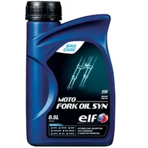 Blue Bottle of Elf Moto Fork Oil Syn, 0.5l — North Queensland Independant Fuel Services in Slade Point, QLD