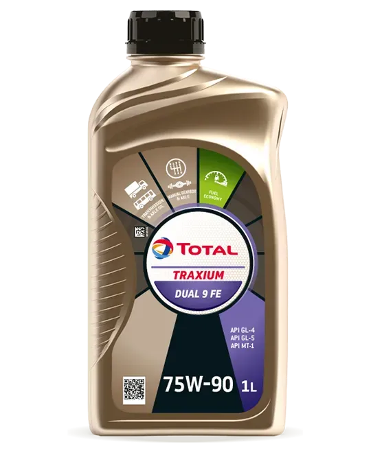 Bottle of Total Traxium Dual 9 Fe 75w-90 — North Queensland Independant Fuel Services in Slade Point, QLD