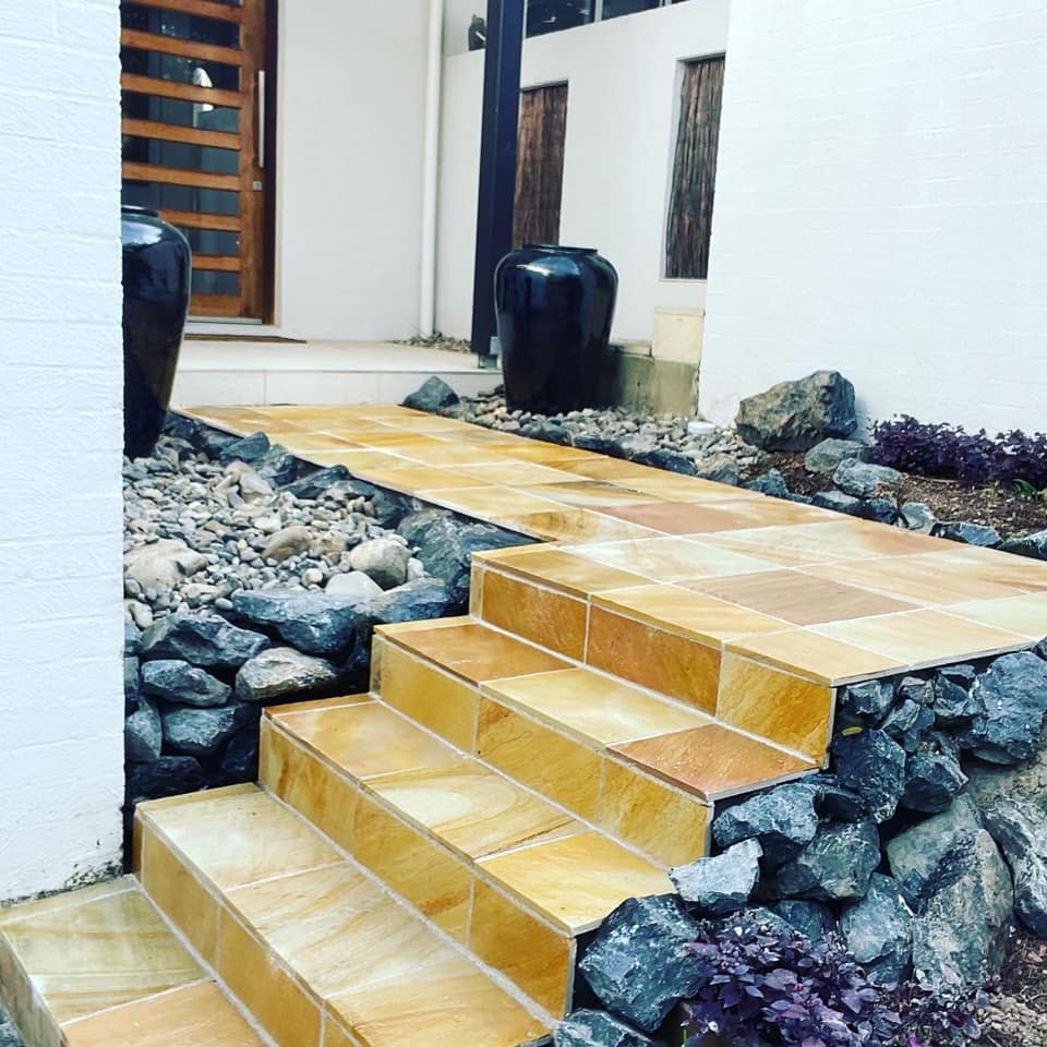 A Set Of Stairs Leading Up To A White Building — Creative Landscapes Coffs Harbour In Korora, NSW