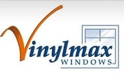 A logo for vinylmax windows with a picture of a window.