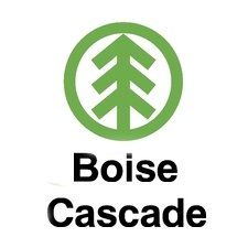 The logo for boise cascade is a green circle with a tree in it.