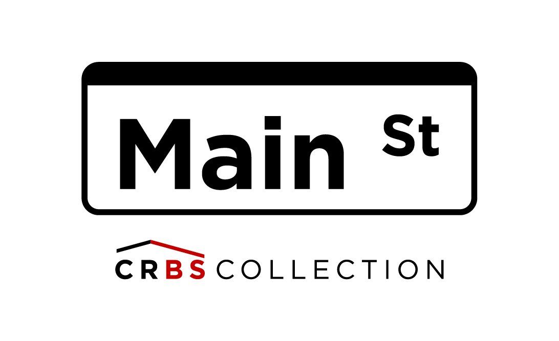 A black and white sign that says `` main st '' on a white background.