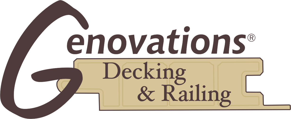 A logo for genovations decking and railing
