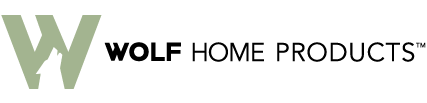 The wolf home products logo is a green and black logo on a white background.