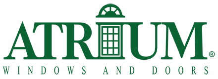 Atrium windows and doors logo on a white background