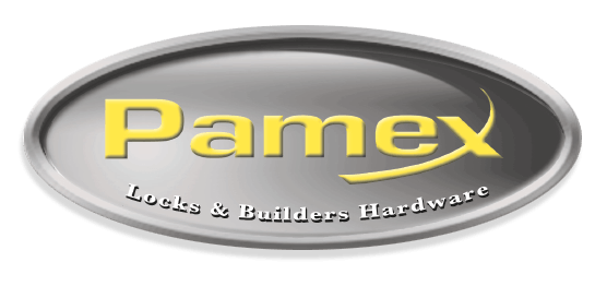 A logo for pamex locks and builders hardware