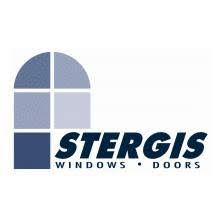 A logo for a company called stergis windows and doors.