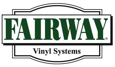 The logo for fairway vinyl systems is green and white.