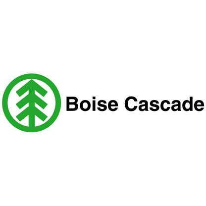 The logo for boise cascade is a green circle with a tree in it.