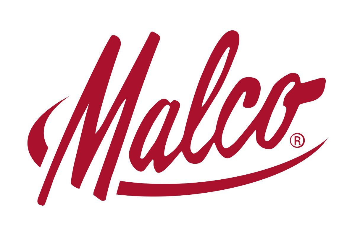 A red malco logo on a white background
