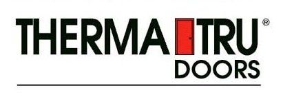 The logo for therma tru doors is on a white background.