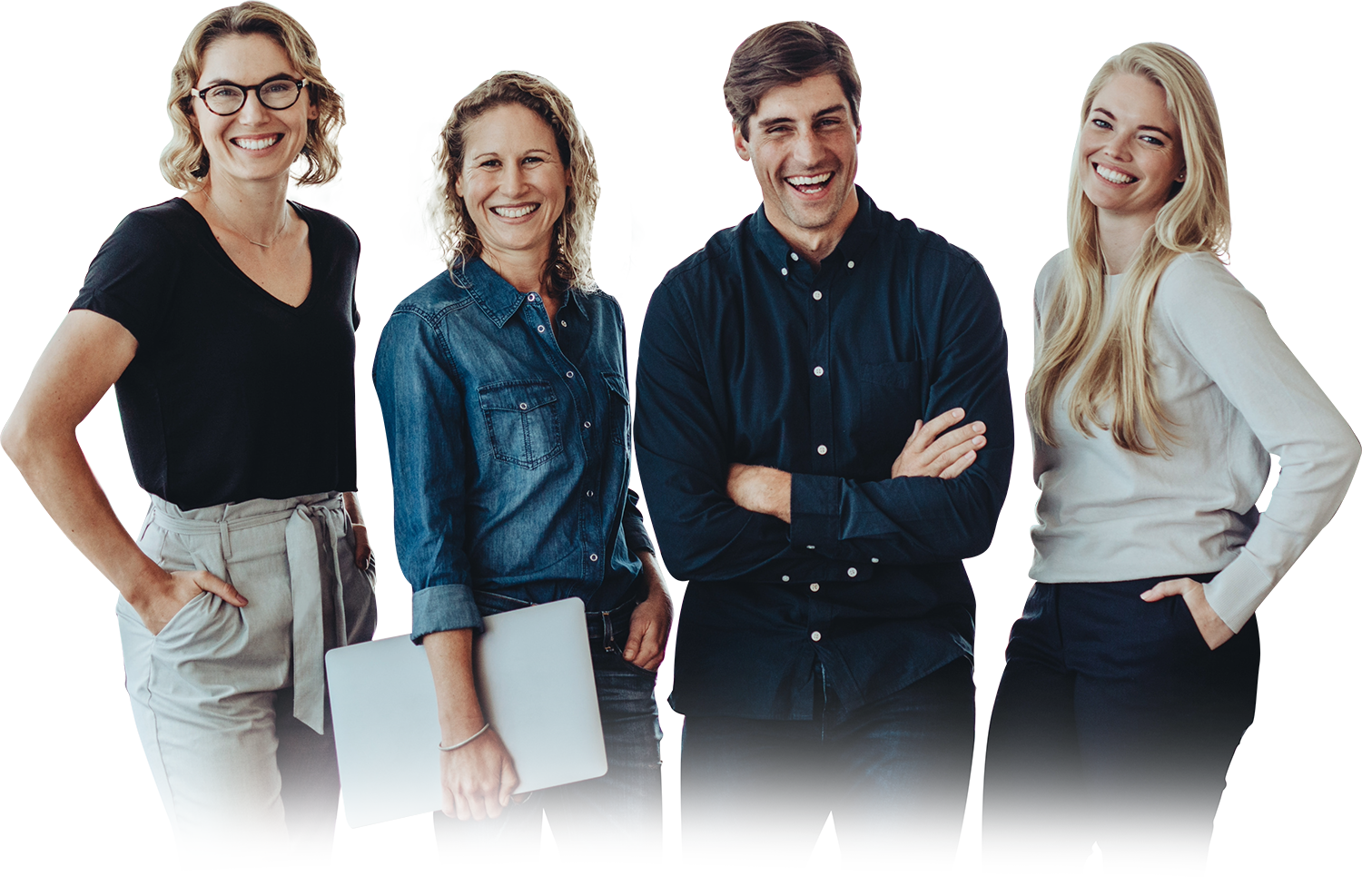 A group of professionals standing next to each other.