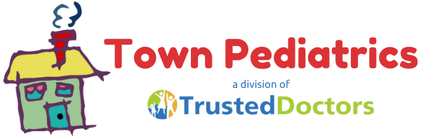 A logo for Town Pediatrics a division of trusted doctors