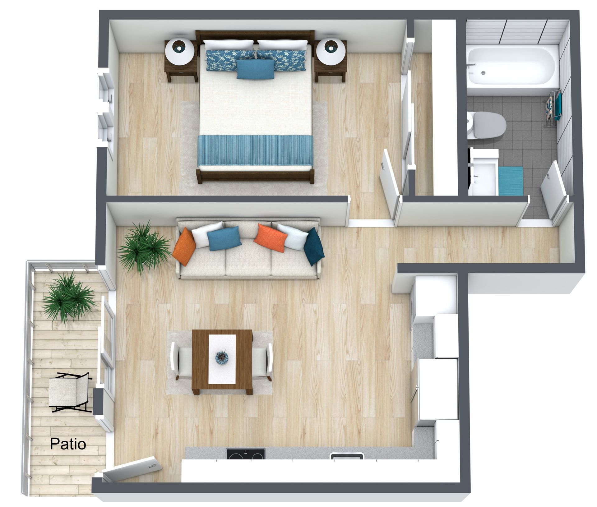 Floor plan for 1 Bedroom