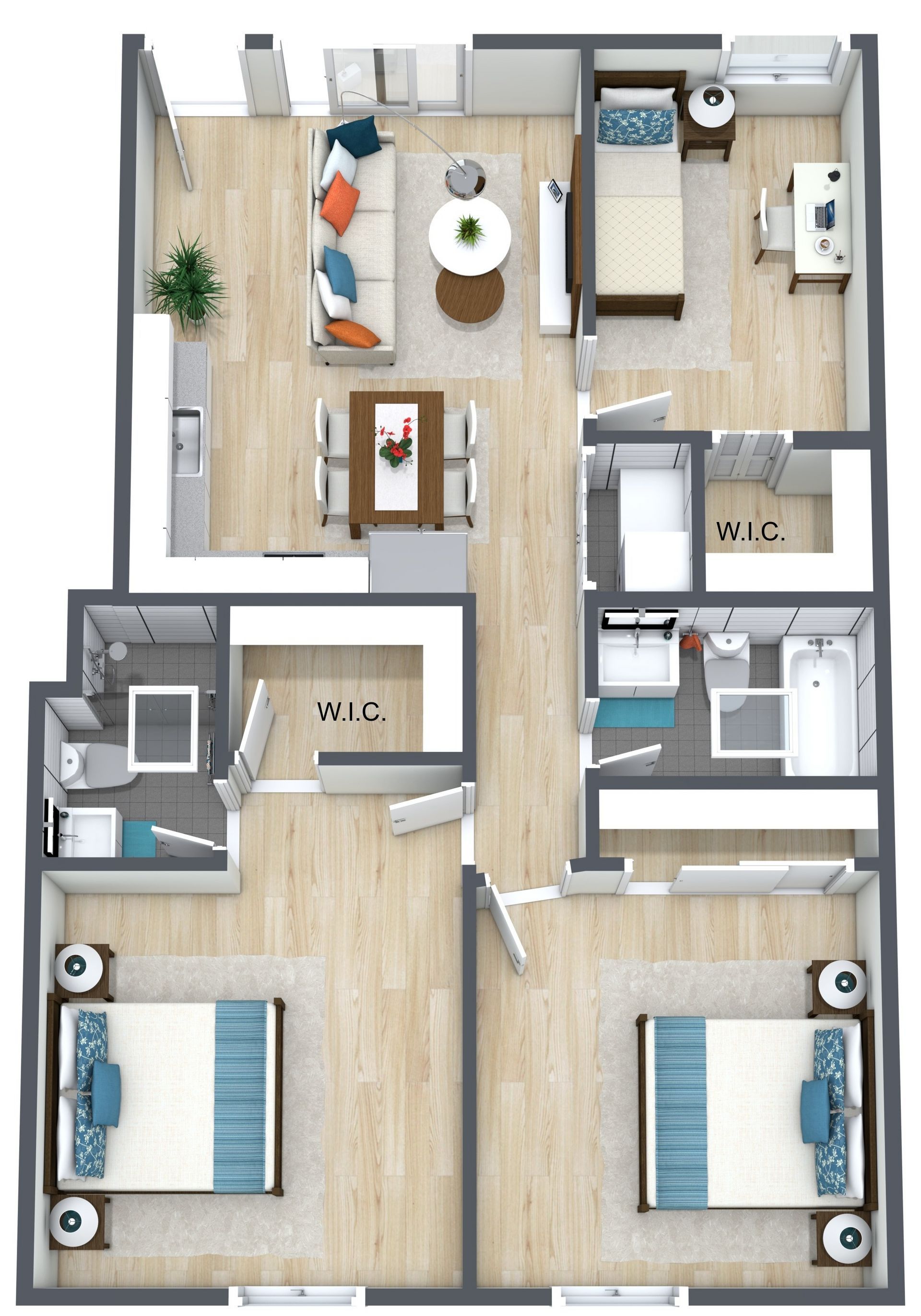 Floor plan for 3 Bedroom