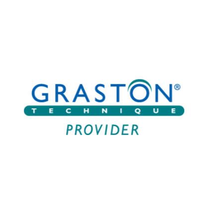 Graston Technique logo: blue text