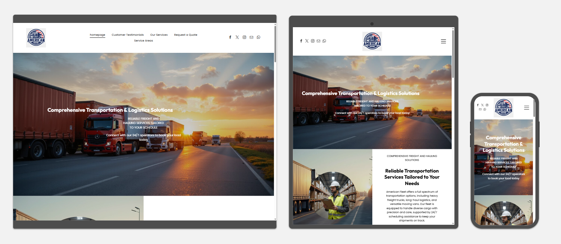 American Fleet Website Design Full Screenshot