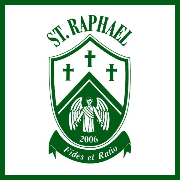 A green and white logo for st. raphael