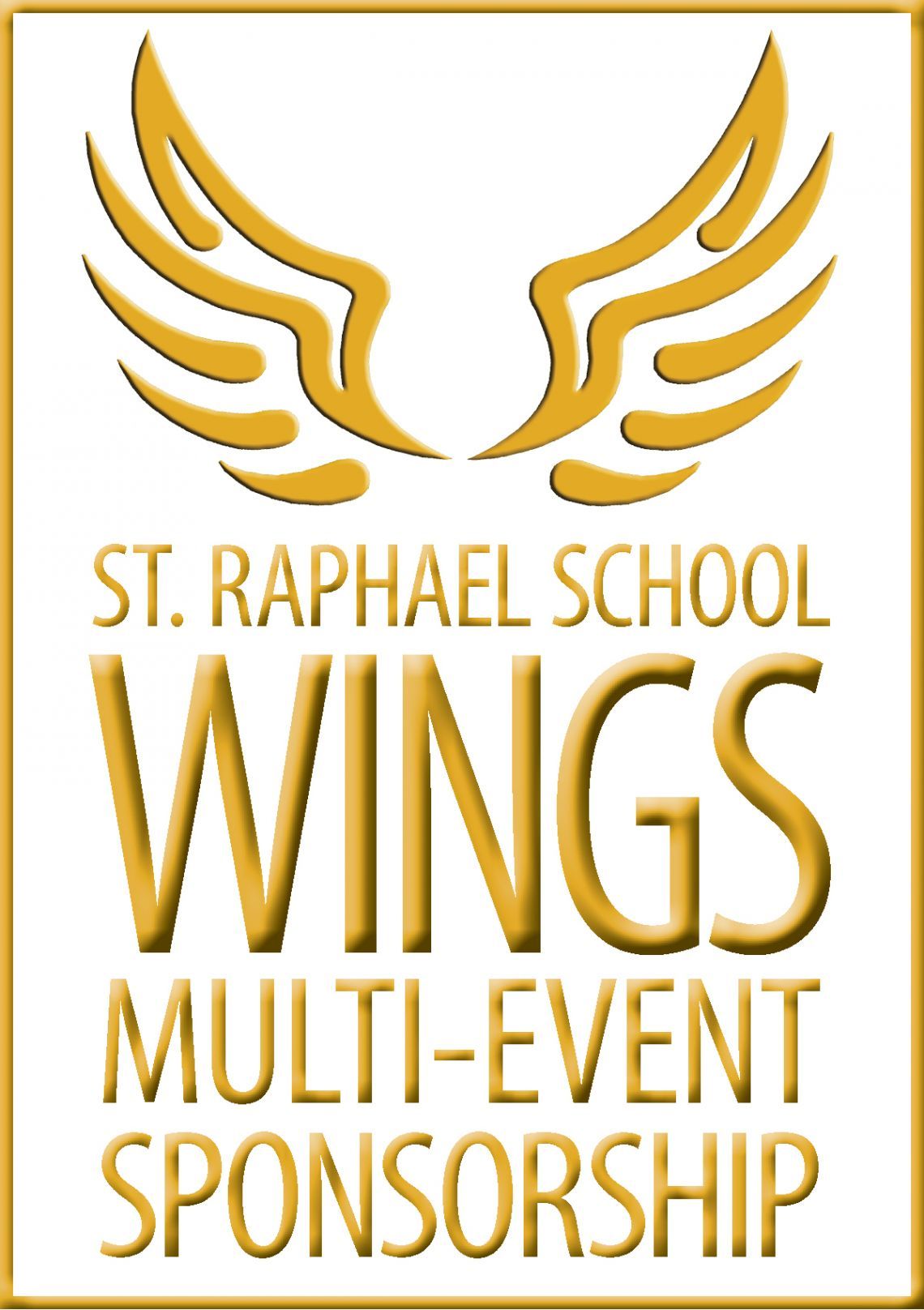 A logo for st. raphael school wings multi-event sponsorship