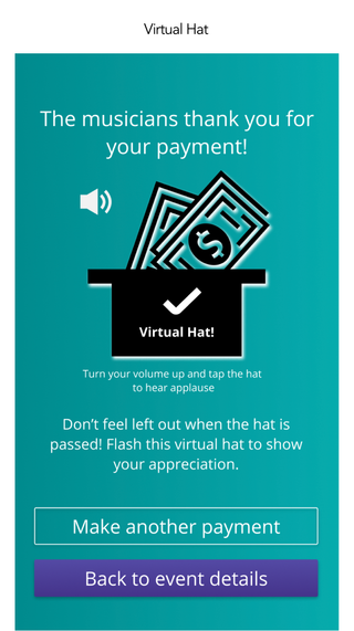 Virtual Hat Payment Screen
