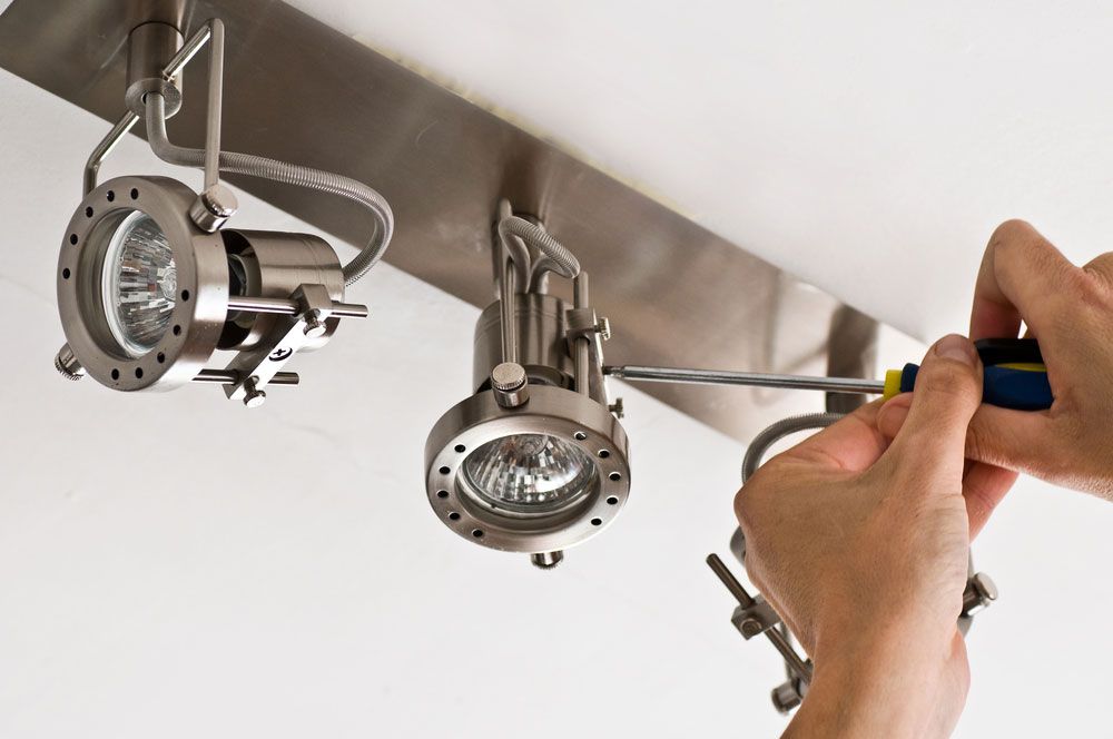 Electrician Installing Lights