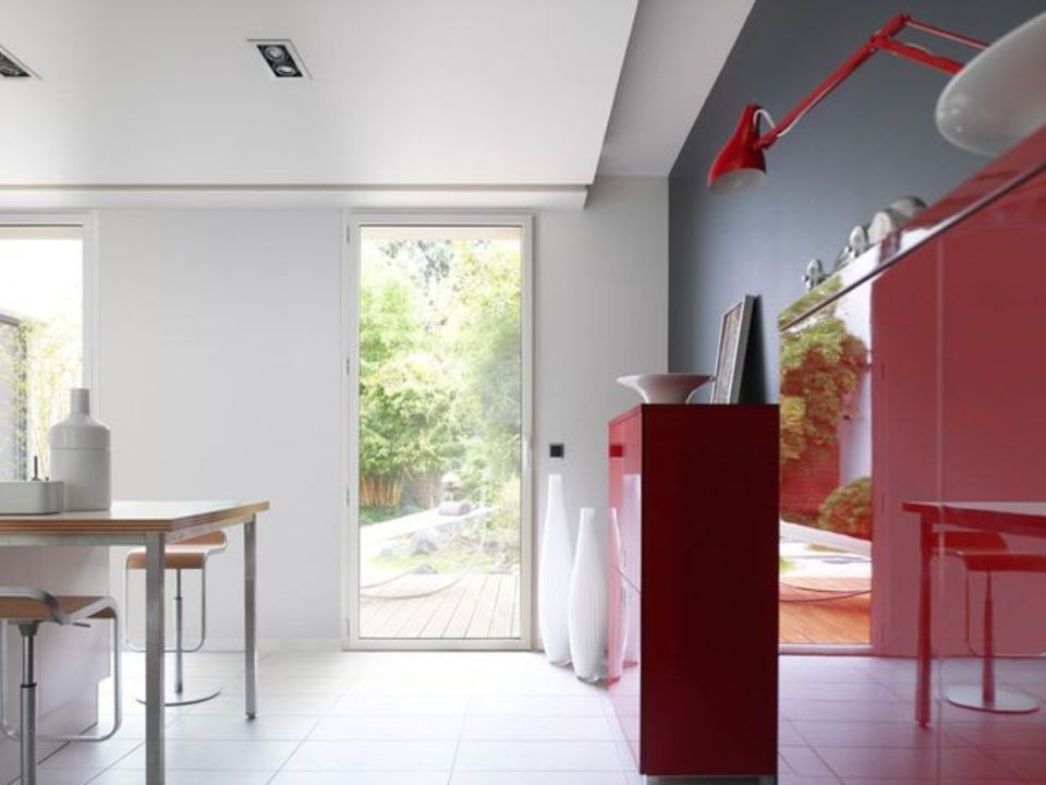 zona giorno con porta finestra in PVC