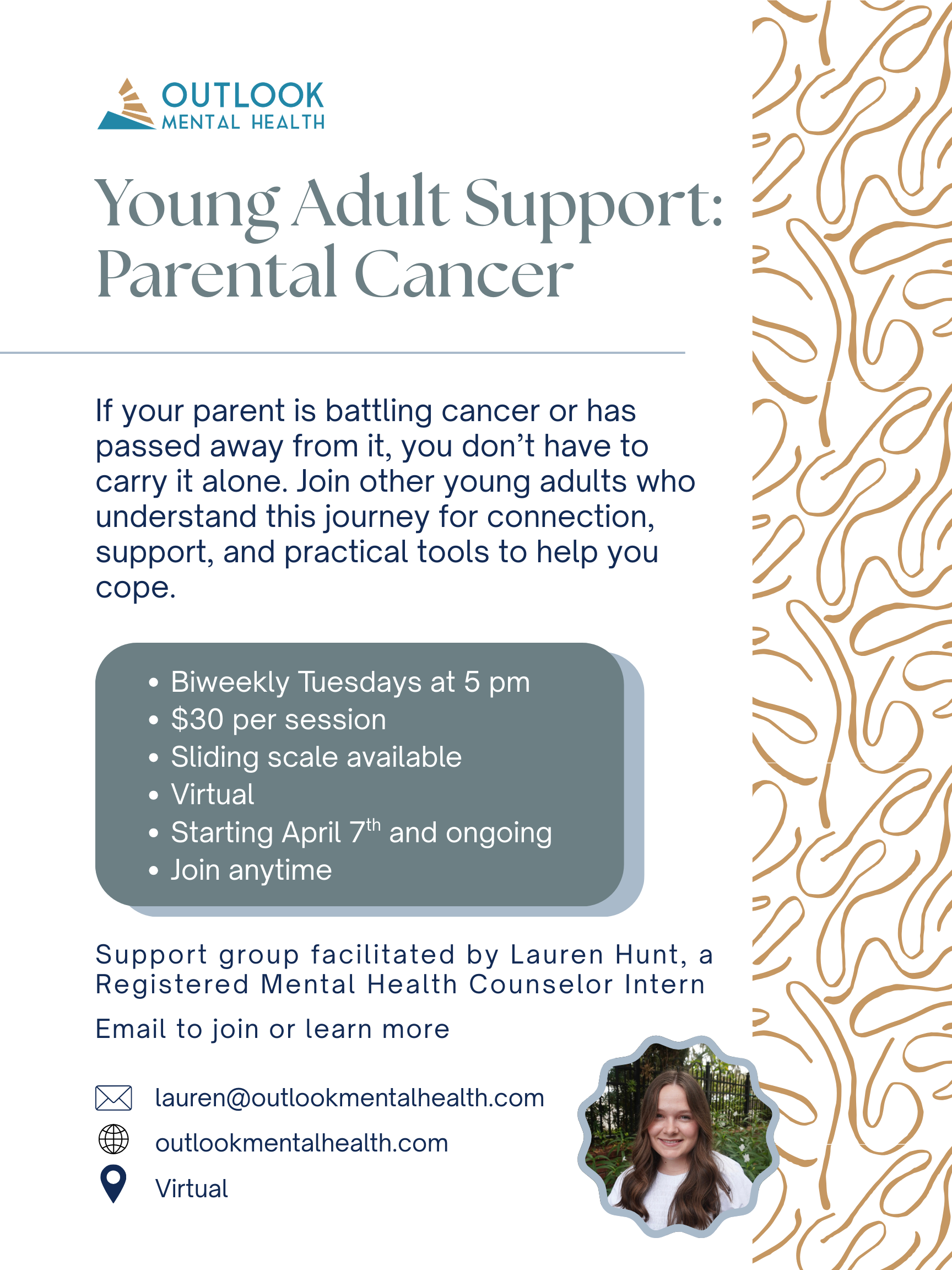parental cancer support group flyer