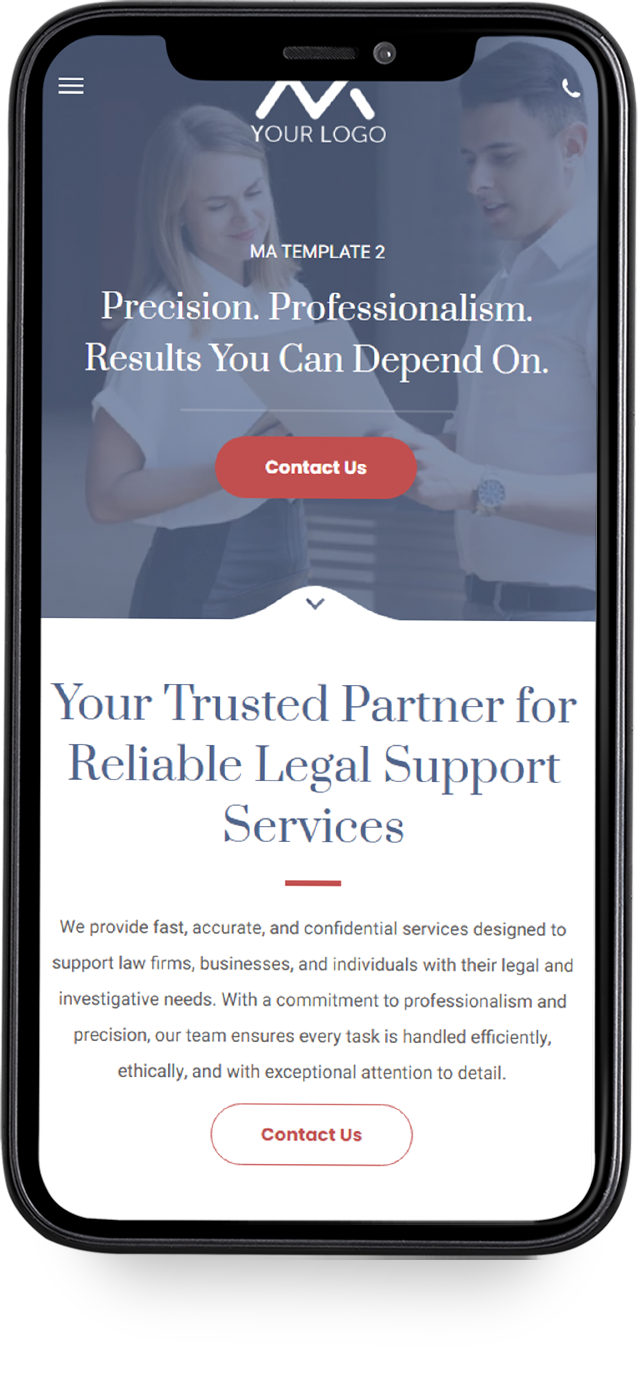 A cell phone with a website on it that says `` add company slogan ''.