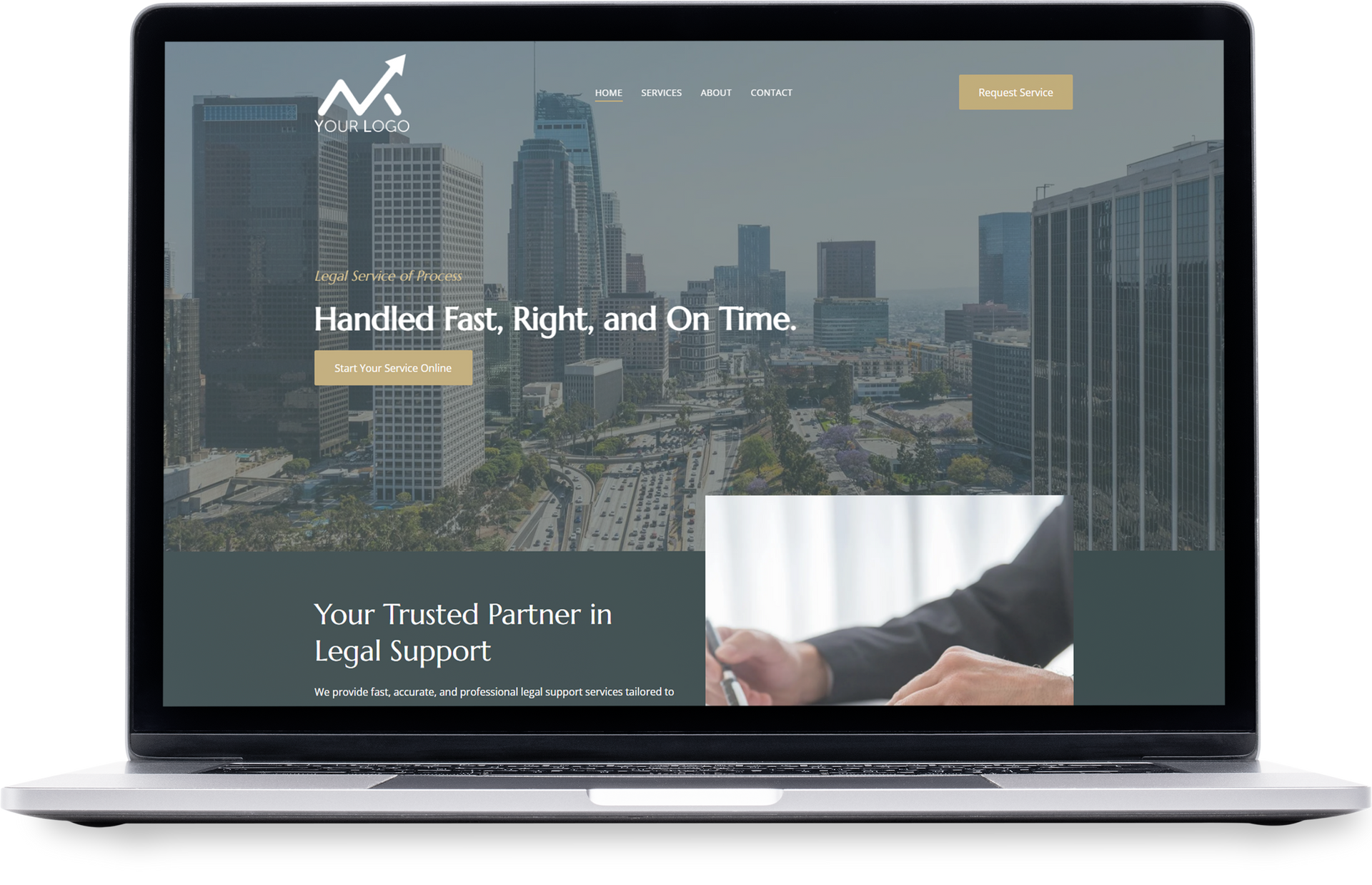 A tablet with a website on it that says we design concept and urban spaces