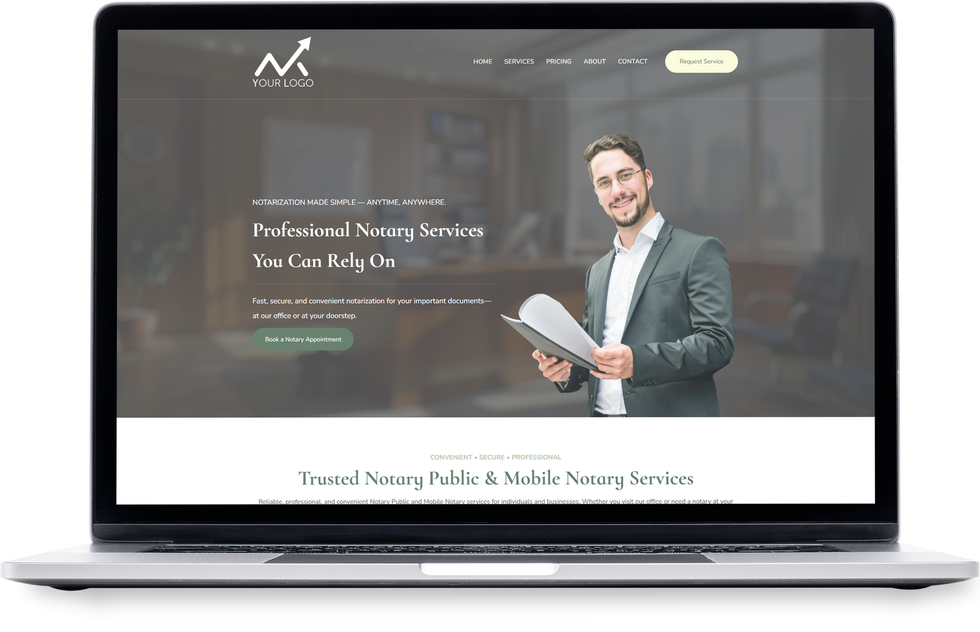 A tablet with a website on it that says we design concept and urban spaces