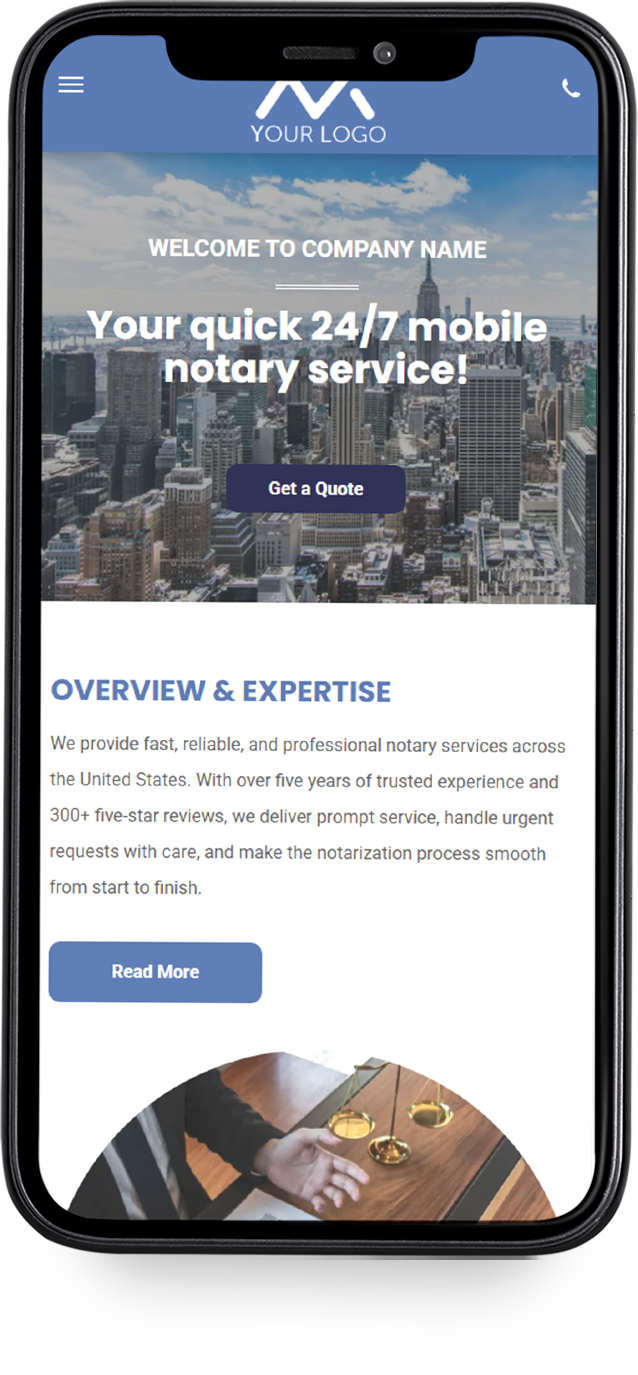 A cell phone with a judge 's gavel on the screen.