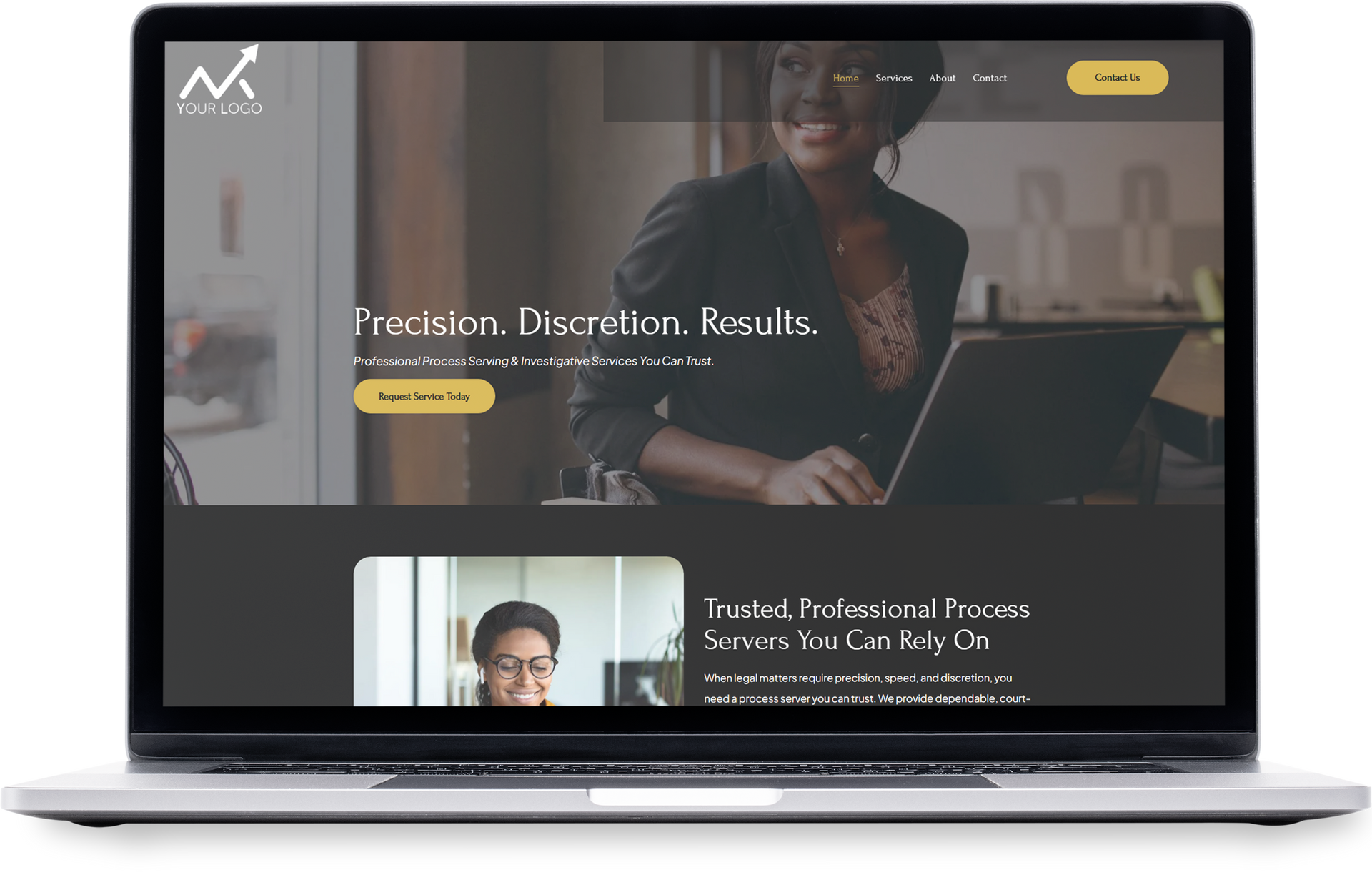 A tablet with a website on it that says we design concept and urban spaces