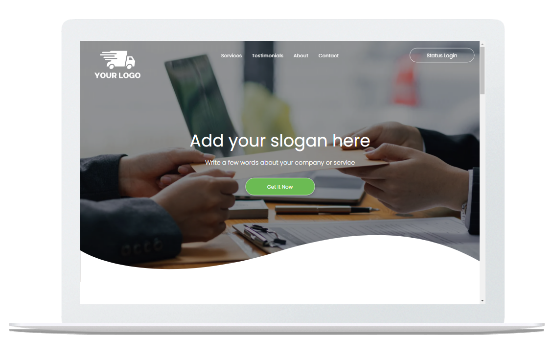 A tablet with a website on it that says we design concept and urban spaces