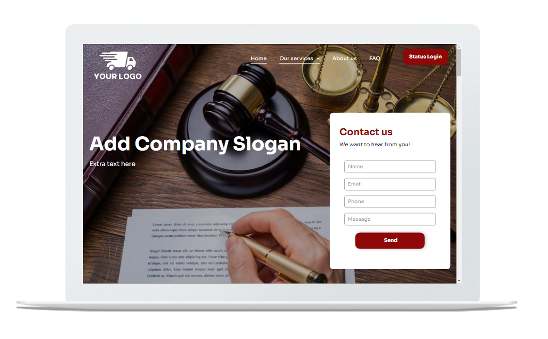 A tablet with a website on it that says we design concept and urban spaces