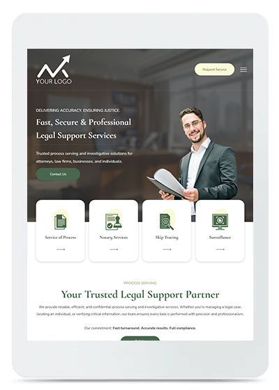 A white cell phone displaying a website for archic design