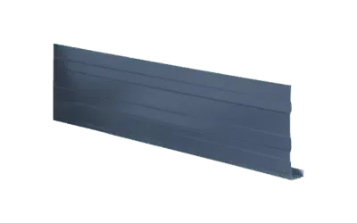 Dark blue vinyl siding.