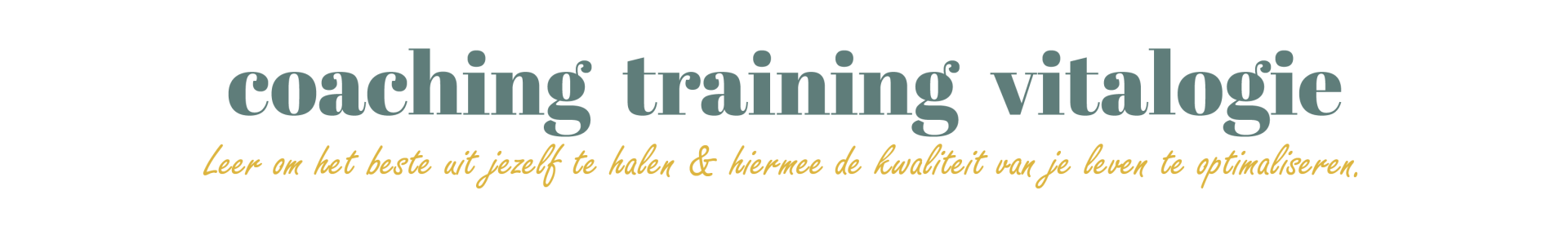 Vitalogie coaching training met tekst eronder, in lichtgroene en gouden tinten.